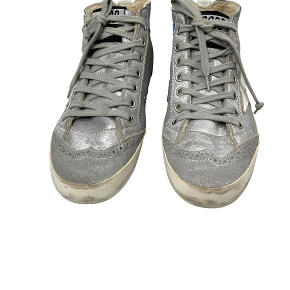 Golden Goose silver Glitter Shearling Mid Star Sneakers Size 36 gray private edt - Picture 3 of 11
